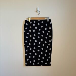 Zara Black Polka Dot Pencil Skirt